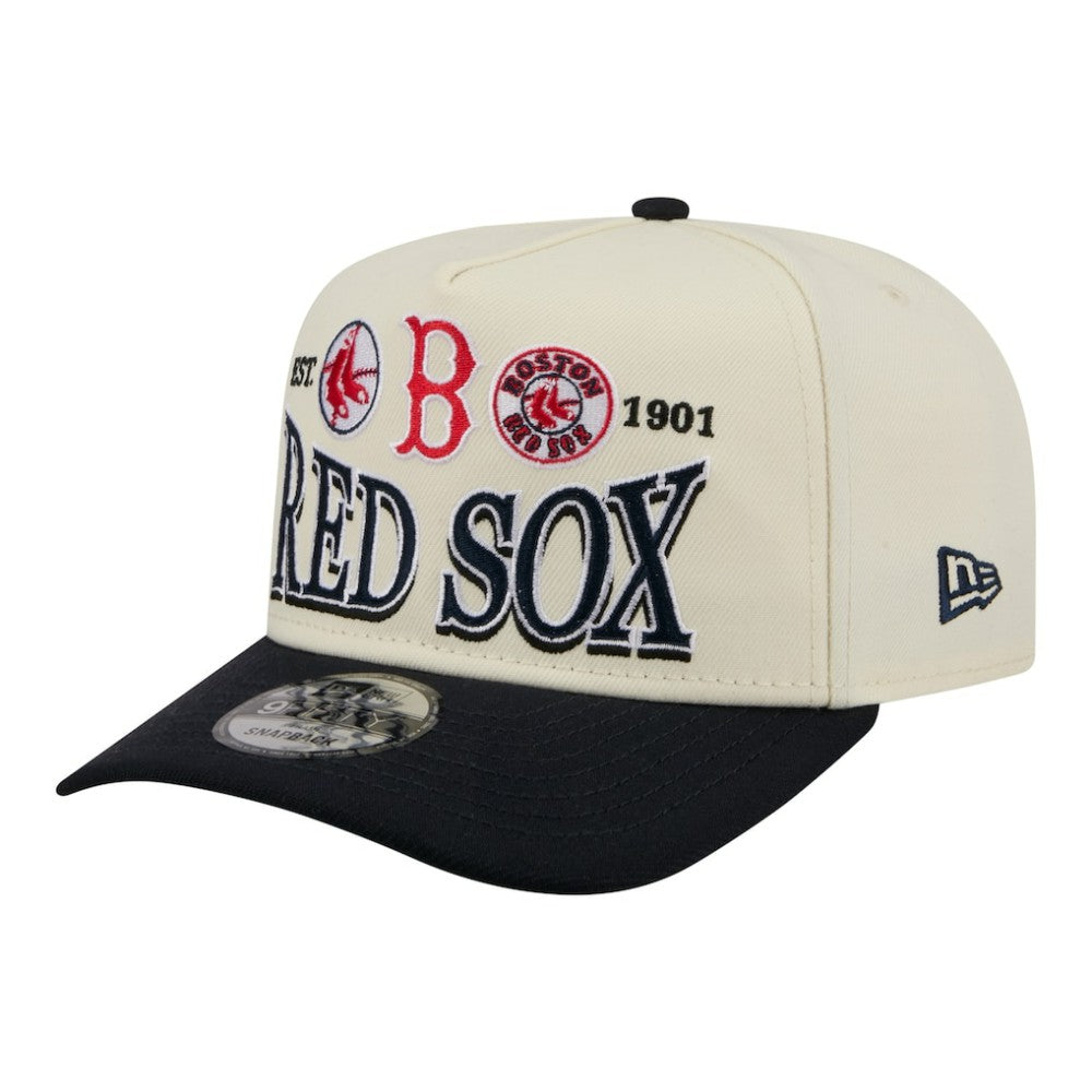 Boston Red Sox New Era Throwback Tri-Hit A-Frame 9FIFTY Adjustable Hat - Cream - New Era on Sale