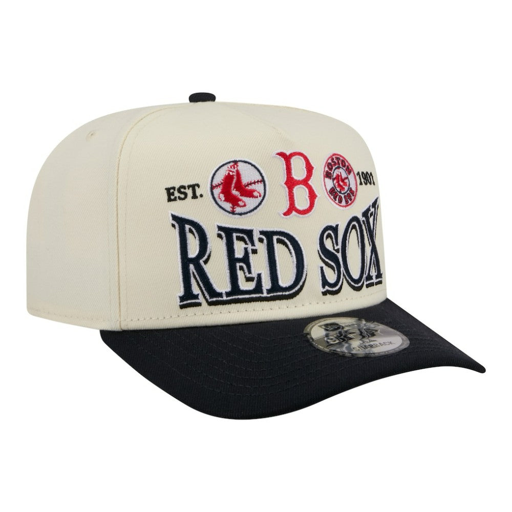 Boston Red Sox New Era Throwback Tri-Hit A-Frame 9FIFTY Adjustable Hat - Cream - New Era on Sale