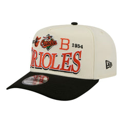 Baltimore Orioles New Era Throwback Tri-Hit A-Frame 9FIFTY Adjustable Hat - Cream - New Era on Sale
