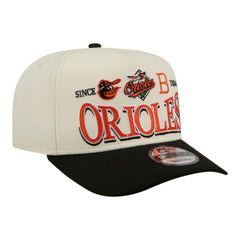Baltimore Orioles New Era Throwback Tri-Hit A-Frame 9FIFTY Adjustable Hat - Cream - New Era on Sale