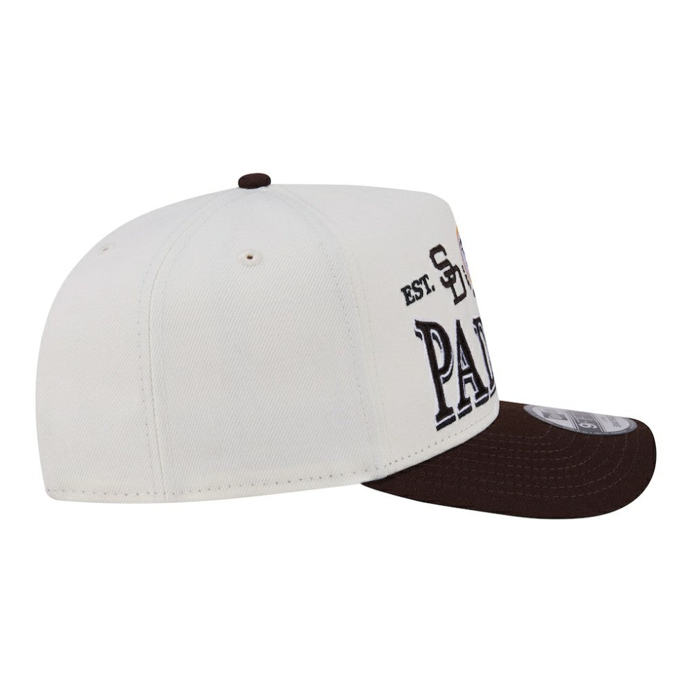 San Diego Padres New Era Throwback Tri-Hit A-Frame 9FIFTY Adjustable Hat - Cream - New Era Lifestyle
