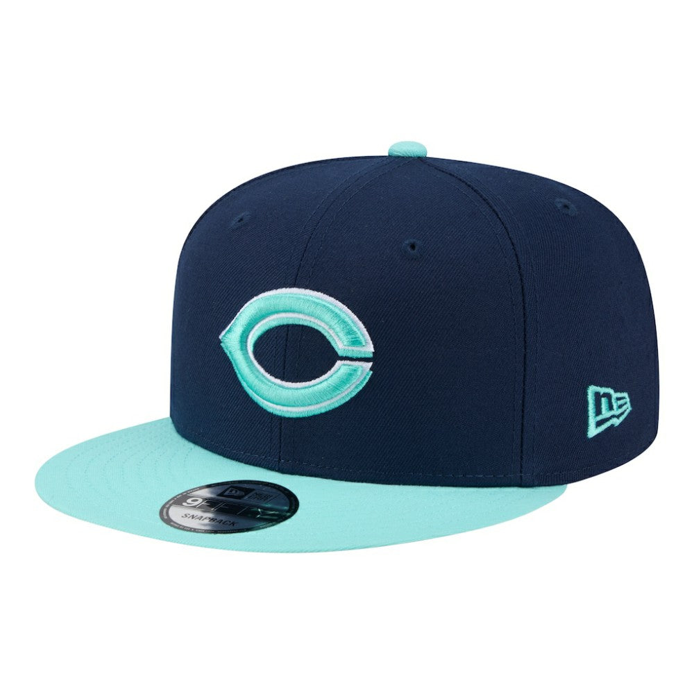Cincinnati Reds New Era 2-Tone Color Pack 9FIFTY Snapback Hat - Navy/Turquoise - New Era on Sale