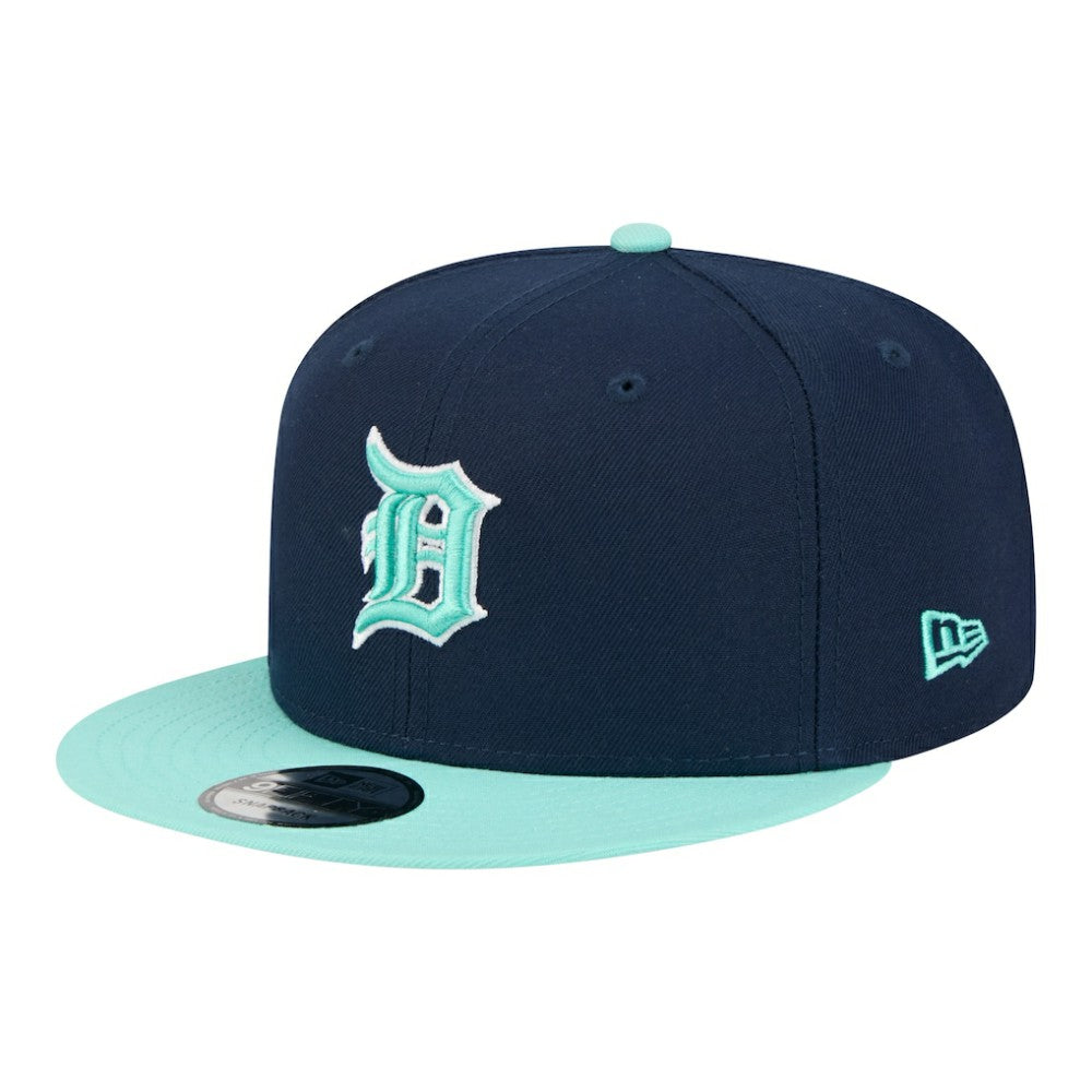 Detroit Tigers New Era 2-Tone Color Pack 9FIFTY Snapback Hat - Navy/Turquoise - New Era Discount