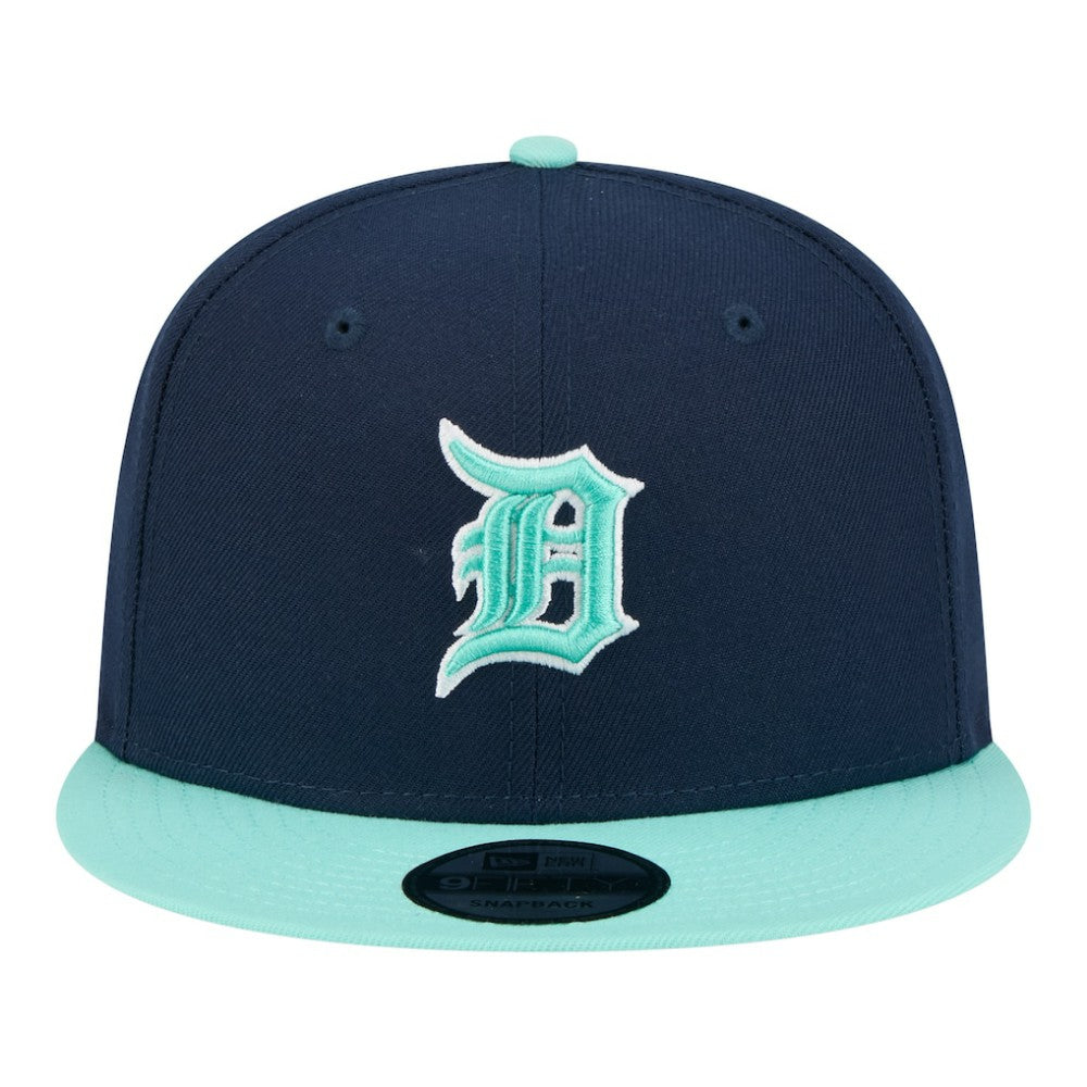 Detroit Tigers New Era 2-Tone Color Pack 9FIFTY Snapback Hat - Navy/Turquoise - New Era Discount