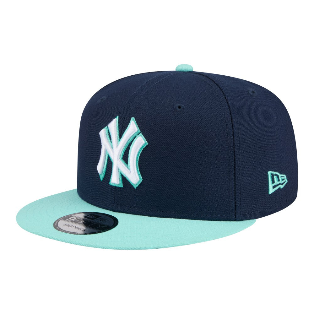 New York Yankees New Era Two-Tone Color Pack 9FIFTY Snapback Hat - Navy/Turquoise - New Era Online
