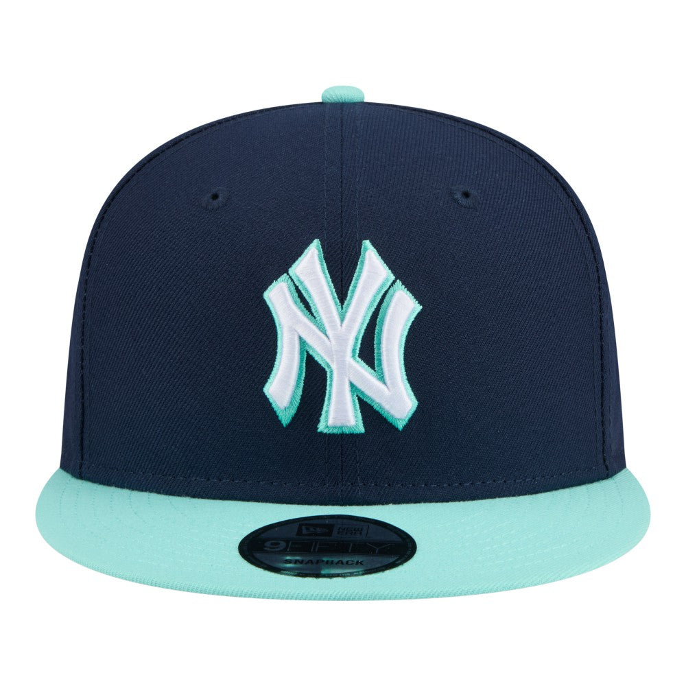 New York Yankees New Era Two-Tone Color Pack 9FIFTY Snapback Hat - Navy/Turquoise - New Era Online