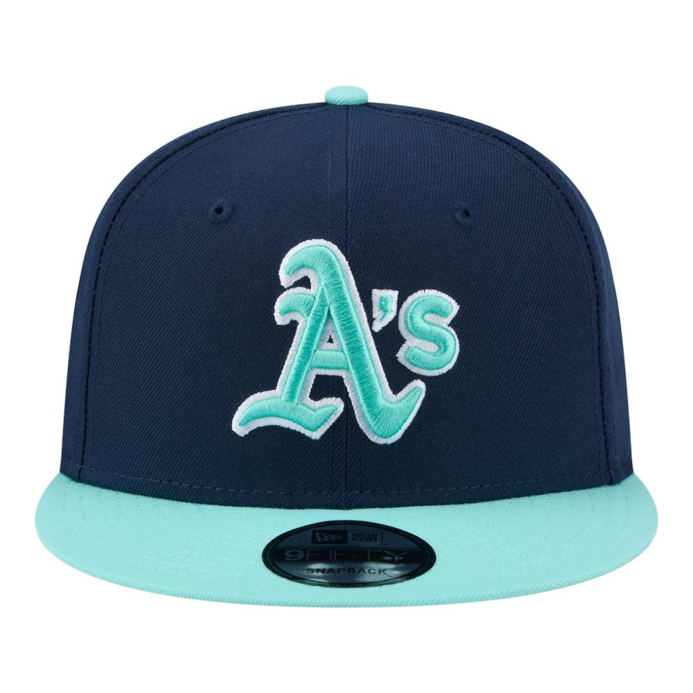 Athletics New Era Two-Tone Color Pack 9FIFTY Snapback Hat - Navy/Turquoise - New Era Discount