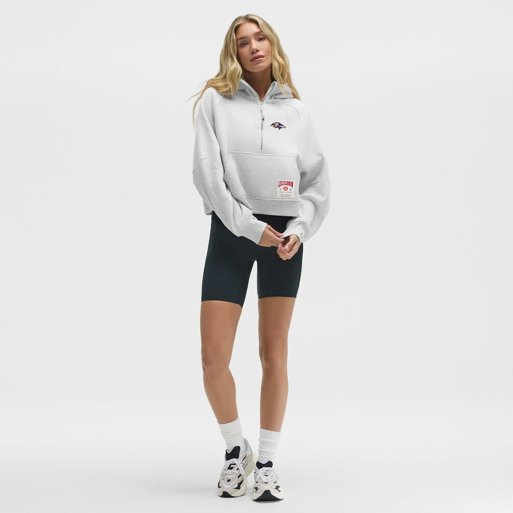 Baltimore Ravens lululemon Women's Scuba Oversized Half-Zip Hoodie Heathered Core Ultra Light Grey