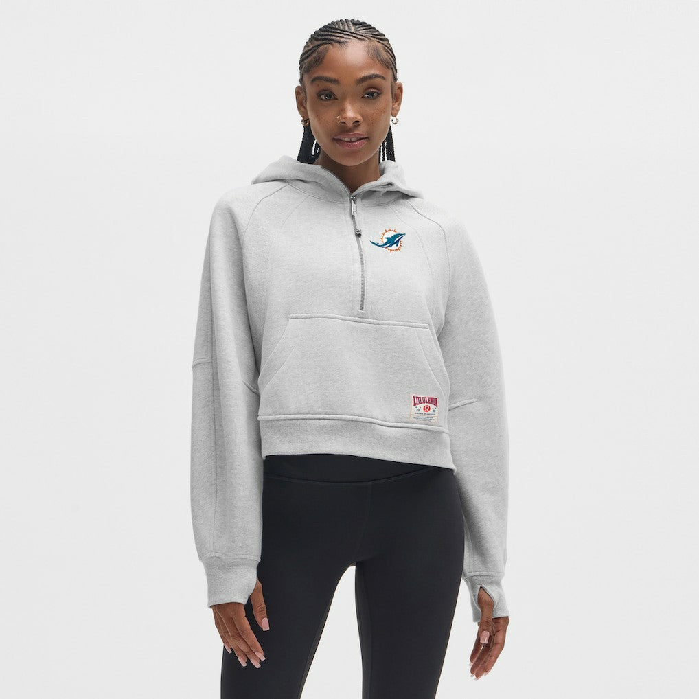 Miami Dolphins lululemon Women's Scuba Oversized Half-Zip Hoodie Heathered Core Ultra Light Grey
