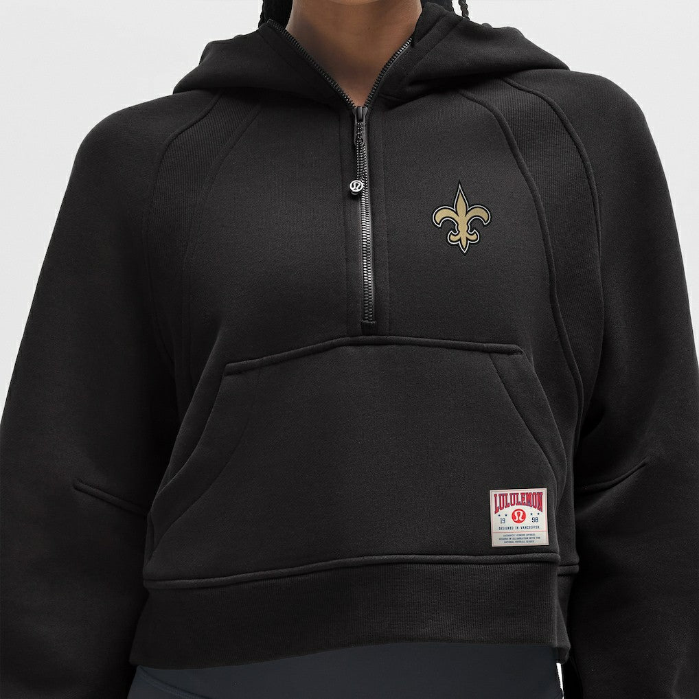 New Orleans Saints lululemon Women's Scuba Oversized Half-Zip Hoodie Black