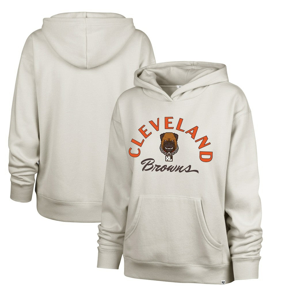 47 brand Cleveland Browns '47 Women's Dawg Pound XL Whirlwind Naomi Pullover Hoodie Cream