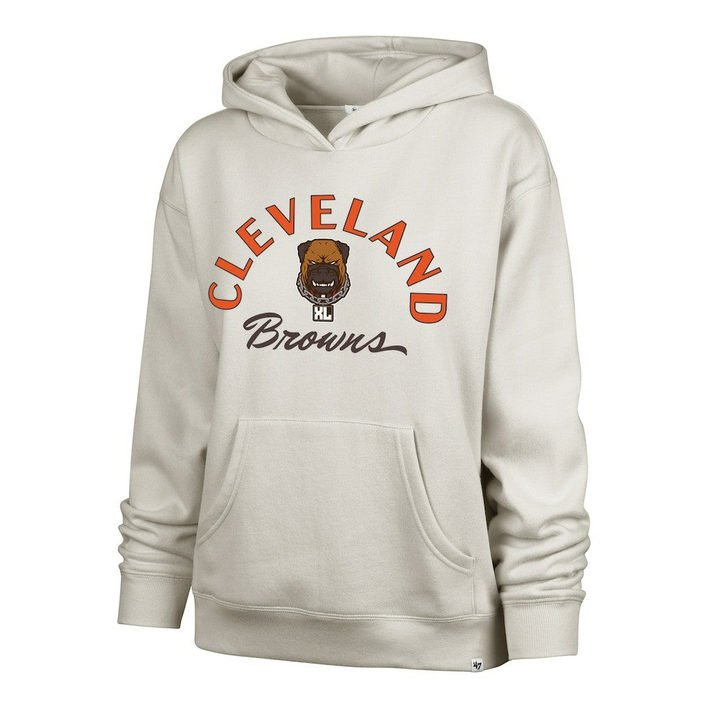 47 brand Cleveland Browns '47 Women's Dawg Pound XL Whirlwind Naomi Pullover Hoodie Cream