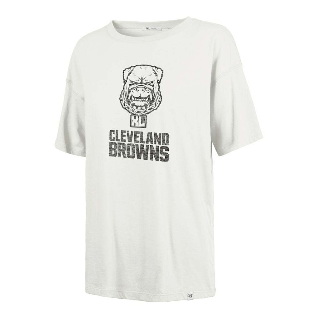 47 brand Cleveland Browns '47 Women's Dawg Pound XL Premier Sadie Oversized T-Shirt Cream
