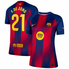 Frenkie de Jong Barcelona Women's 2025/26 Home Replica Jersey Navy - Nike for sale