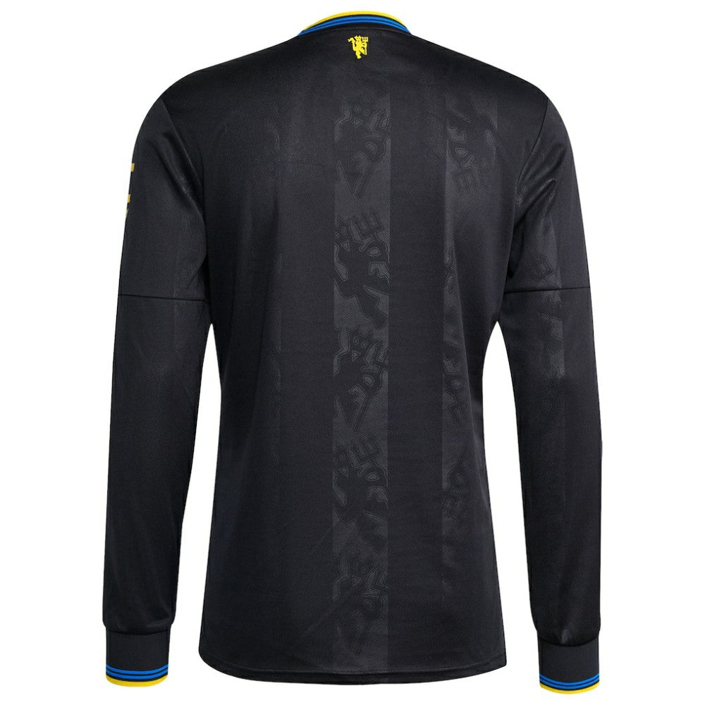 Manchester United 2025/26 Third Replica Long Sleeve Jersey Black - Adidas Discount
