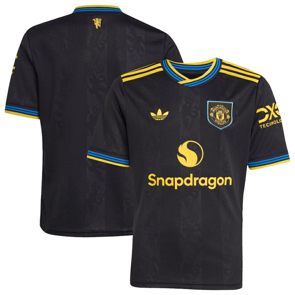 Manchester United Youth 2025/26 Third Replica Jersey Black - Adidas