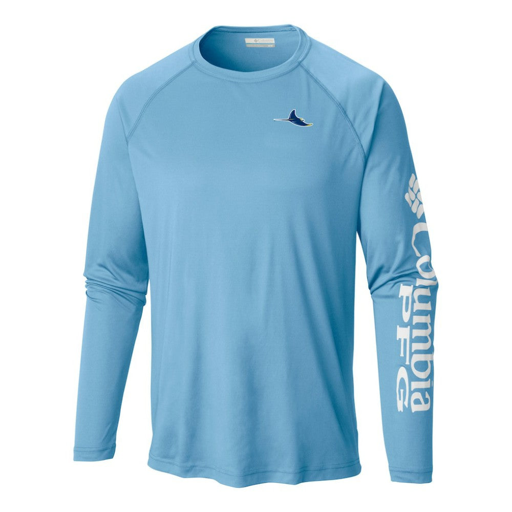 Tampa Bay Rays Columbia Terminal Tackle Long Sleeve Shirt - Light Blue - Columbia Online