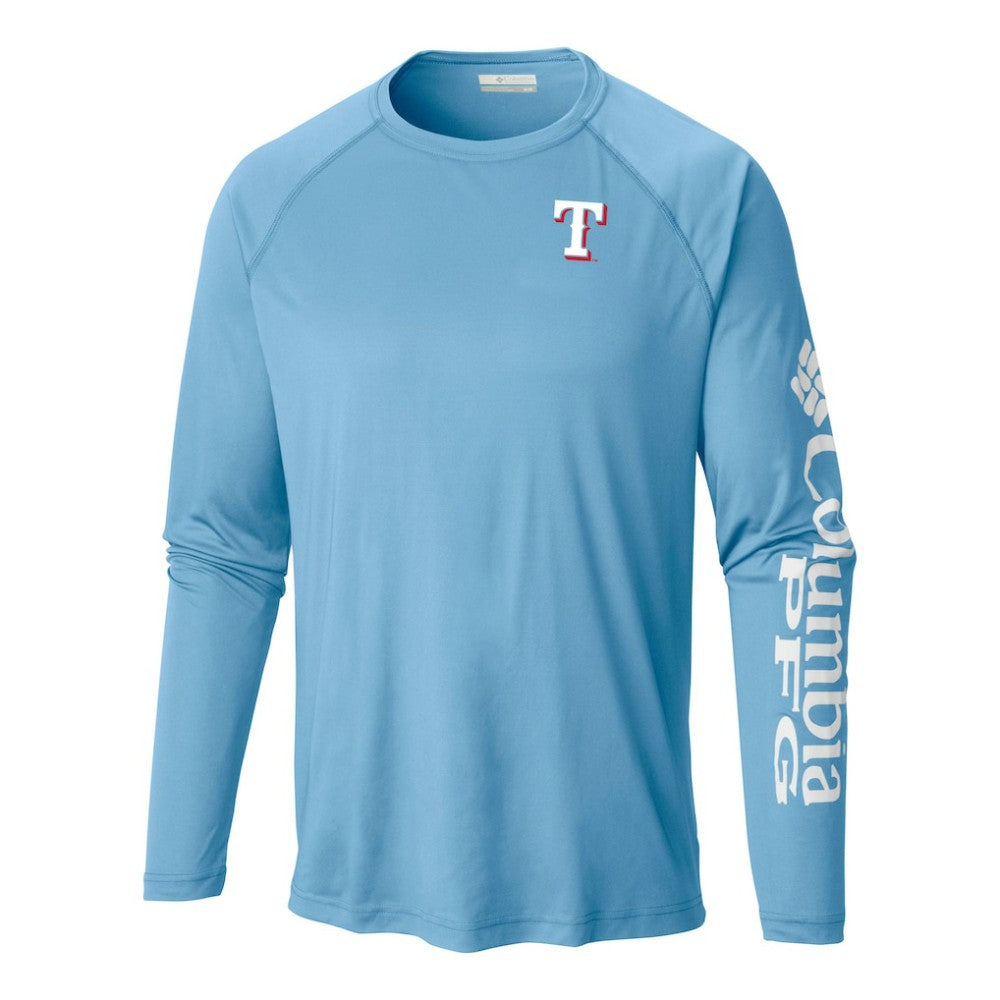 Texas Rangers Columbia Terminal Tackle Long Sleeve Shirt - Light Blue - Columbia Lifestyle