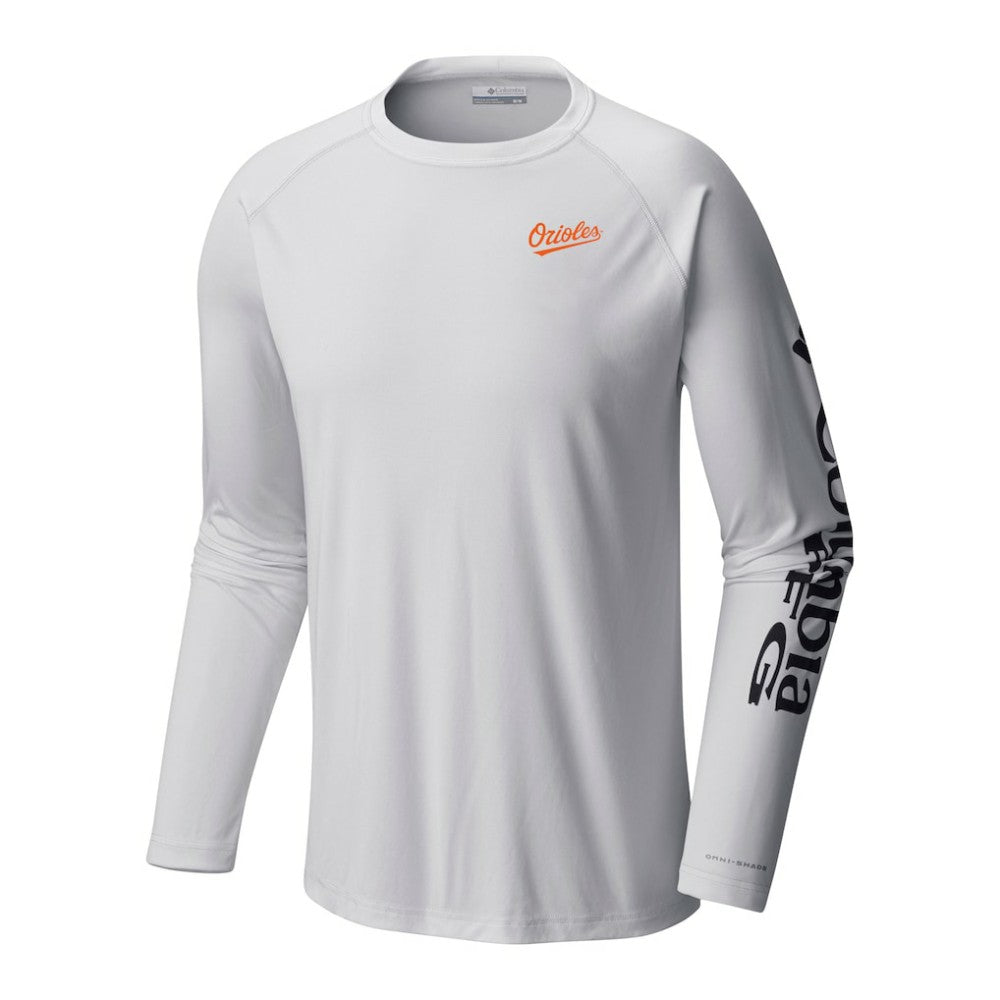 Baltimore Orioles Columbia Terminal Tackle Long Sleeve Shirt - White - Columbia Sale