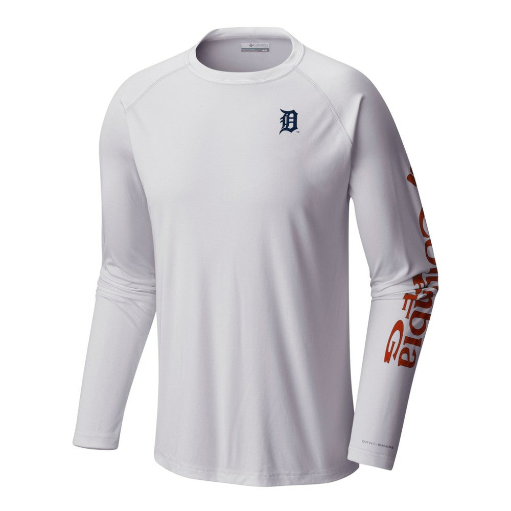 Detroit Tigers Columbia Terminal Tackle Long Sleeve Shirt - White - Columbia Discount