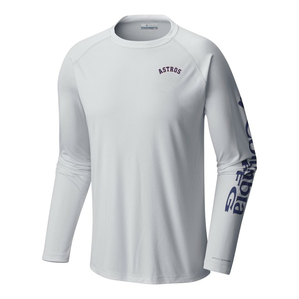 Houston Astros Columbia Terminal Tackle Long Sleeve Shirt - White - Columbia Discount