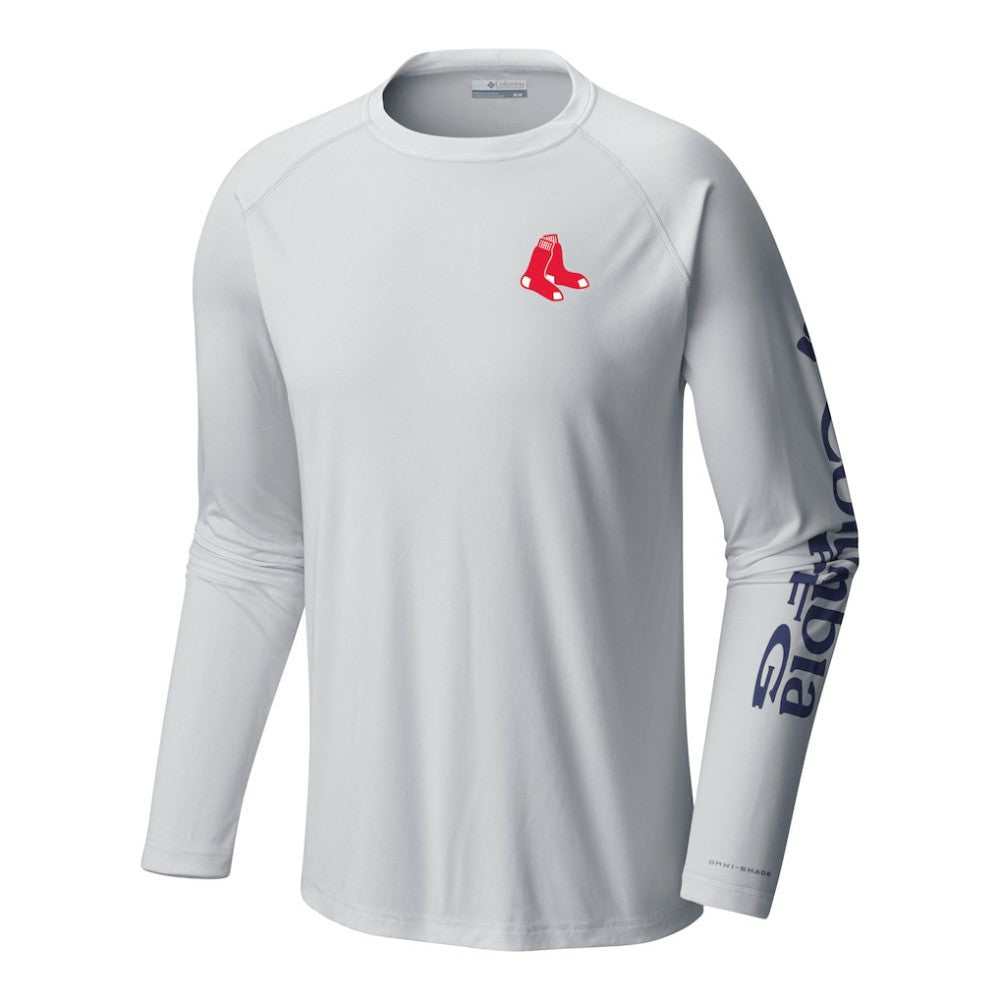 Boston Red Sox Columbia Terminal Tackle Long Sleeve Shirt - White - Columbia Discount