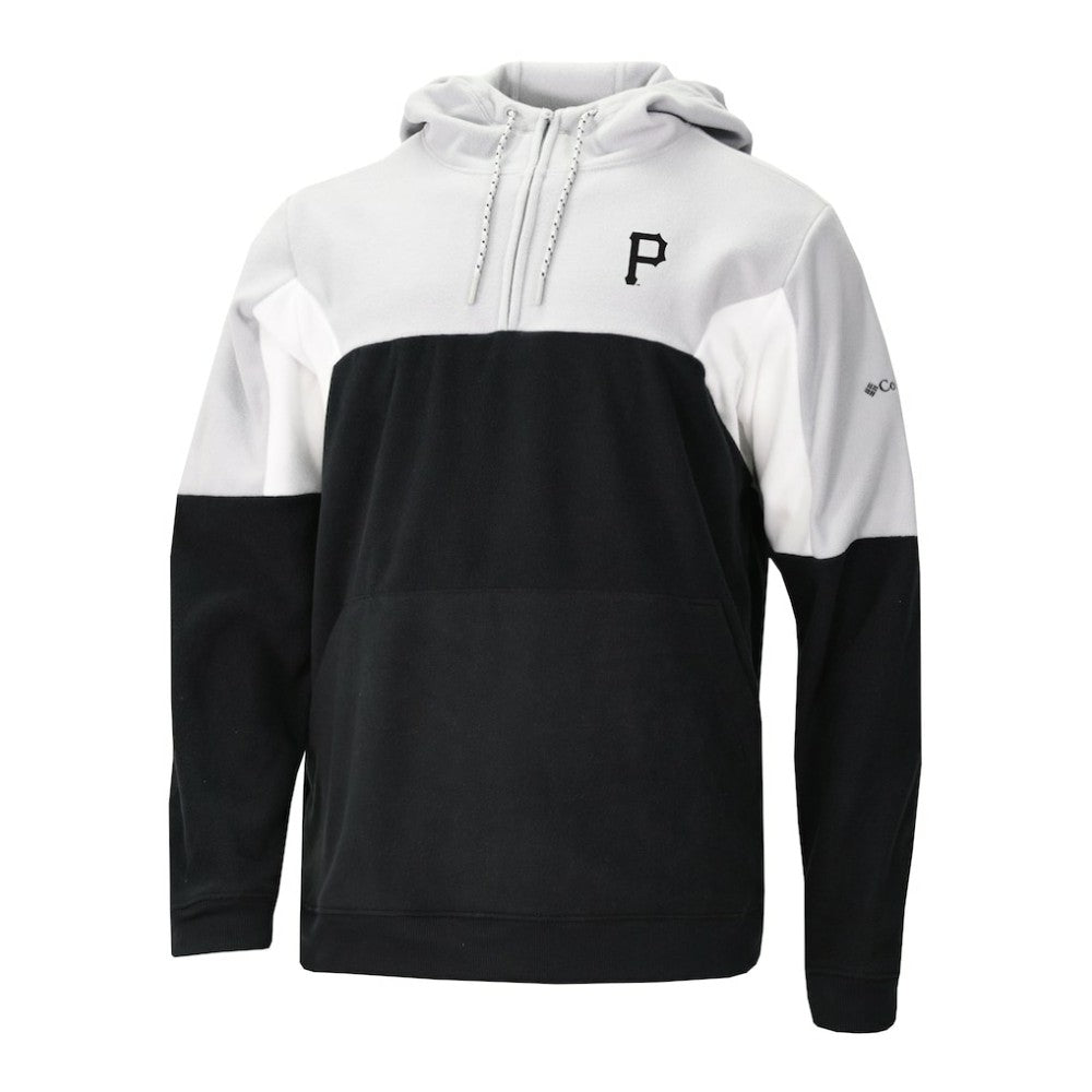 Pittsburgh Pirates Columbia Men's Lodge Fleece Quarter-Zip Hoodie - Black - Columbia Sale