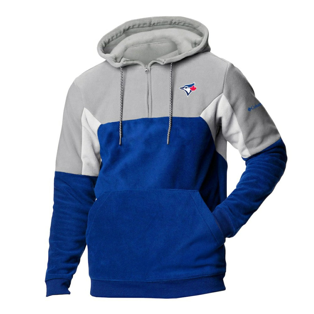 Toronto Blue Jays Columbia Men's Lodge Fleece Quarter-Zip Hoodie - Royal - Columbia Sale