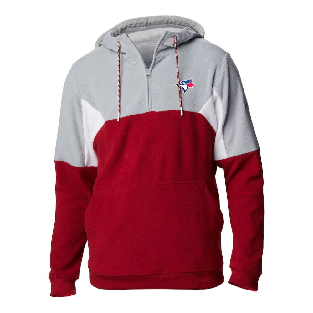 Toronto Blue Jays Columbia Men's Lodge Fleece Quarter-Zip Hoodie - Red - Columbia Online