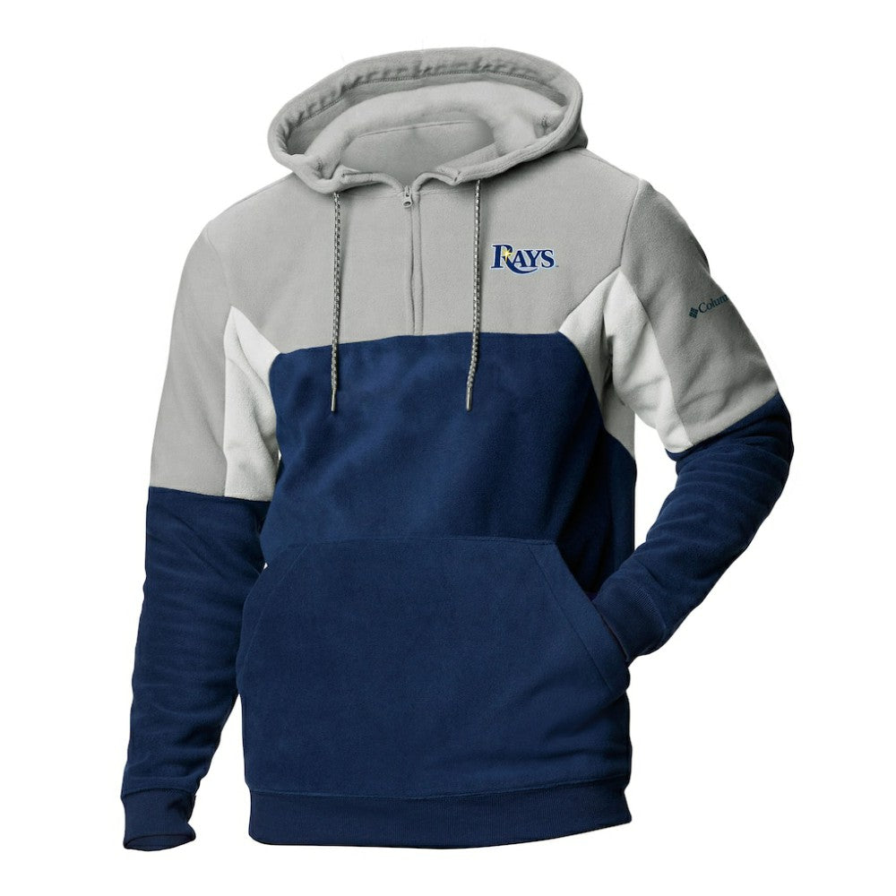 Tampa Bay Rays Columbia Men's Lodge Fleece Quarter-Zip Hoodie - Navy - Columbia Online