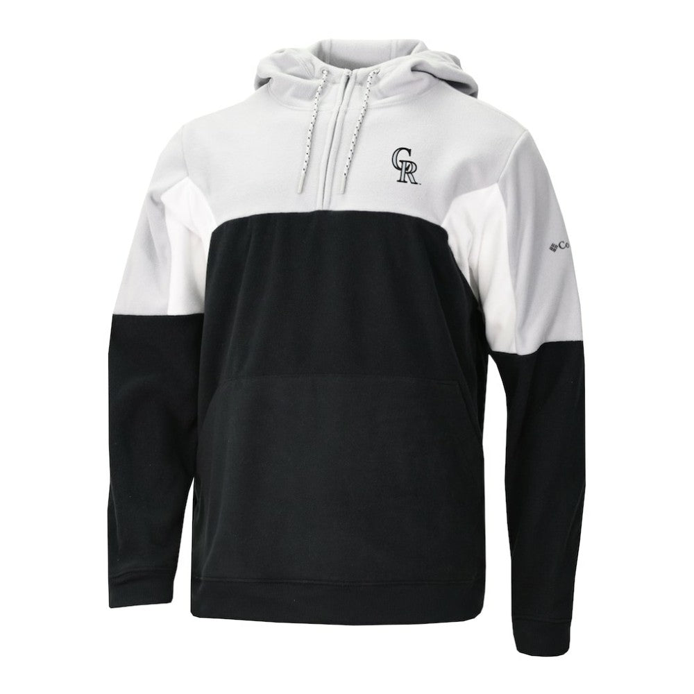 Colorado Rockies Columbia Men's Lodge Fleece Quarter-Zip Hoodie - Black - Columbia Lifestyle