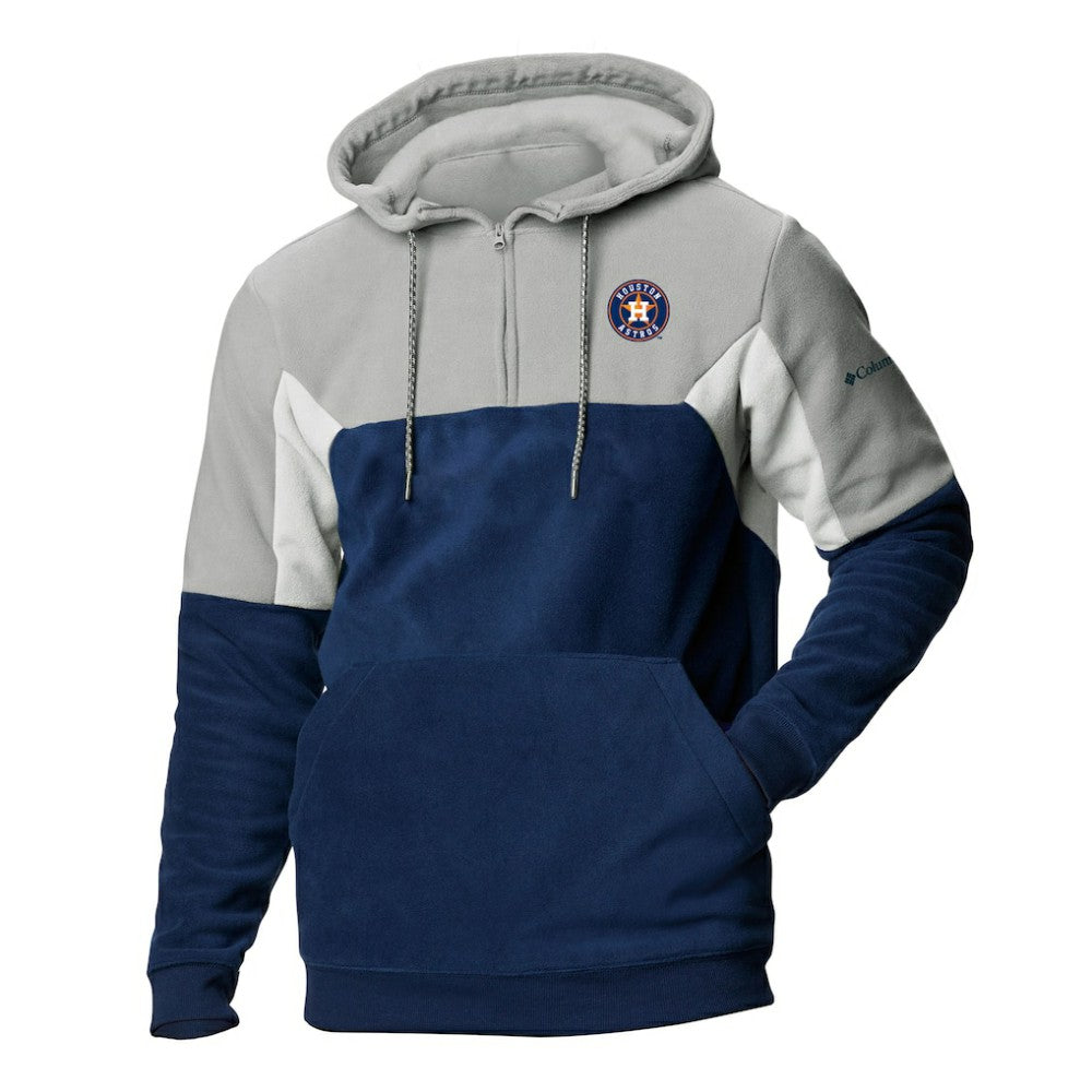 Houston Astros Columbia Men's Lodge Fleece Quarter-Zip Hoodie - Navy - Columbia on Sale