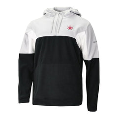 Cincinnati Reds Columbia Men's Lodge Fleece Quarter-Zip Hoodie - Black - Columbia Discount