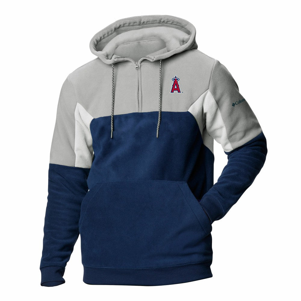 Los Angeles Angels Columbia Men's Lodge Fleece Quarter-Zip Hoodie - Navy - Columbia Sale