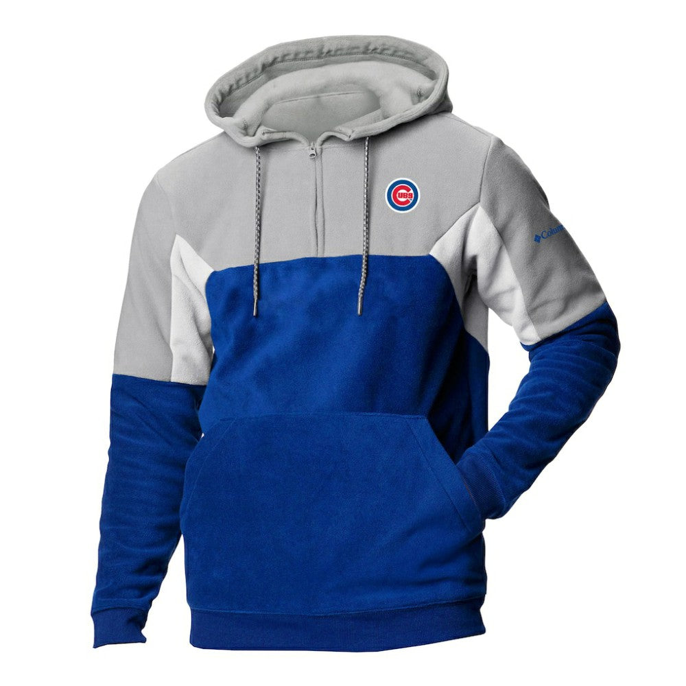 Chicago Cubs Columbia Men's Lodge Fleece Quarter-Zip Hoodie - Royal - Columbia Sale