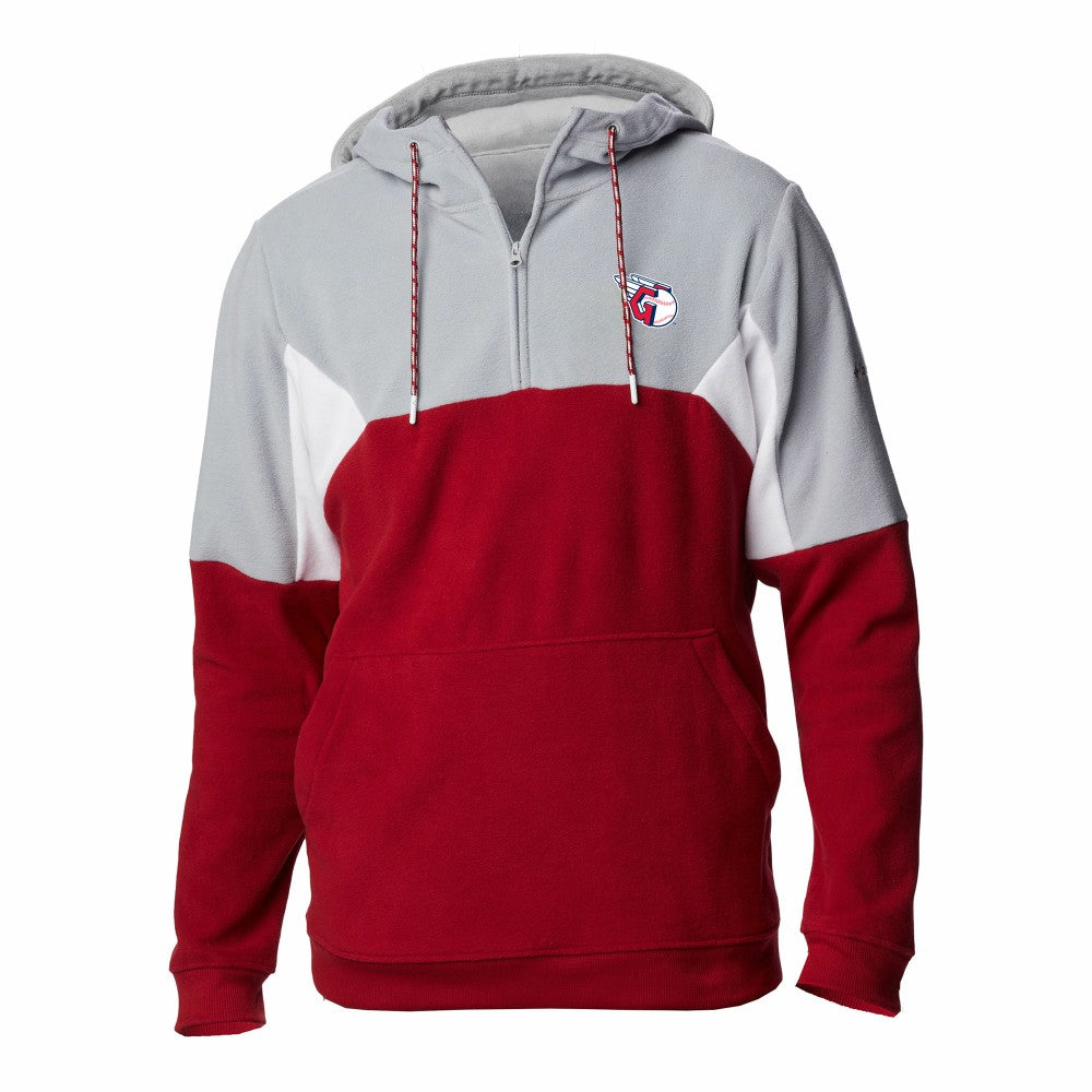 Cleveland Guardians Columbia Men's Lodge Fleece Quarter-Zip Hoodie - Red - Columbia Online