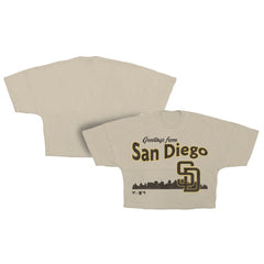 San Diego Padres Fanatics Women's Skyline Crop T-Shirt - Cream - Fanatics on Sale