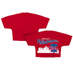 Philadelphia Phillies Fanatics Women's Skyline Crop T-Shirt - Red - Fanatics Online