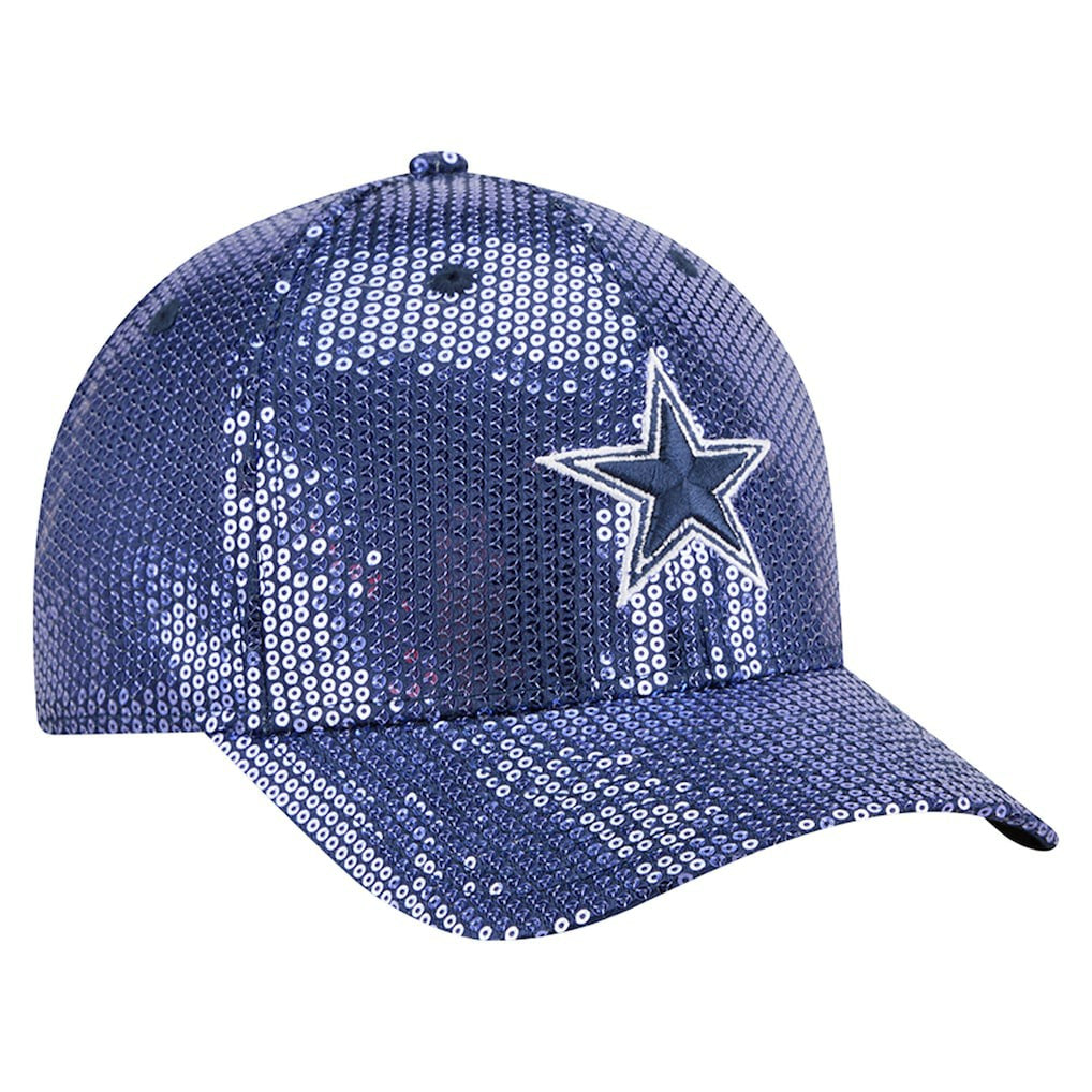 Dallas Cowboys New Era Women's Sequin 9FORTY Adjustable Hat Navy