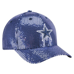 Dallas Cowboys New Era Women's Sequin 9FORTY Adjustable Hat Navy