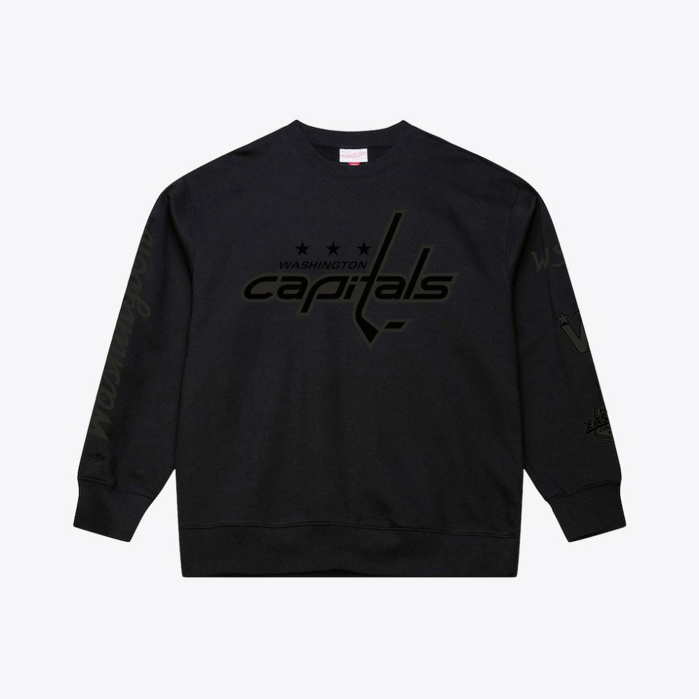 Washington Capitals Mitchell & Ness Phantom Fleece Crew Neck Sweatshirt - Black - NHL 203279092