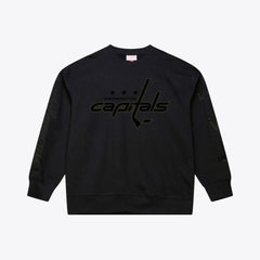 Washington Capitals Mitchell & Ness Phantom Fleece Crew Neck Sweatshirt - Black - NHL 203279092