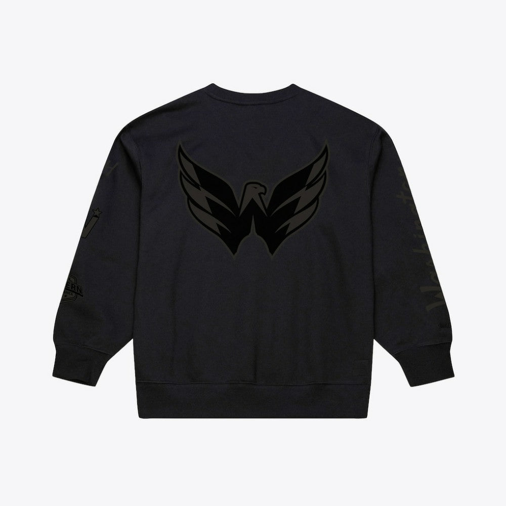 Washington Capitals Mitchell & Ness Phantom Fleece Crew Neck Sweatshirt - Black - NHL 203279092