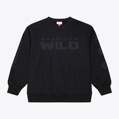 Minnesota Wild Mitchell & Ness Phantom Fleece Crew Neck Sweatshirt - Black - NHL 203279093