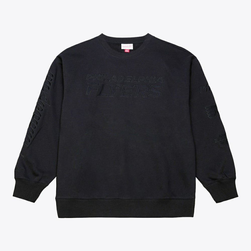 Philadelphia Flyers Mitchell & Ness Phantom Fleece Crew Neck Sweatshirt - Black - NHL 203279094