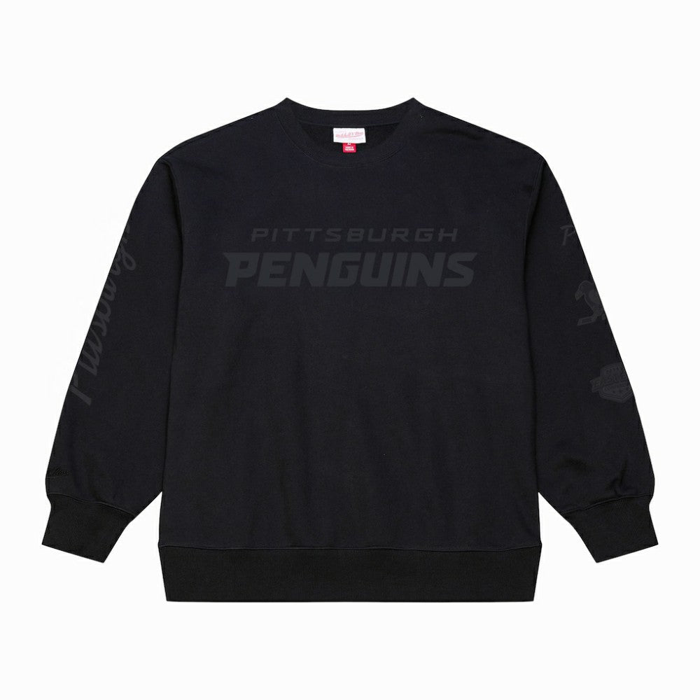 Pittsburgh Penguins Mitchell & Ness Phantom Fleece Crew Neck Sweatshirt - Black - NHL 203279103