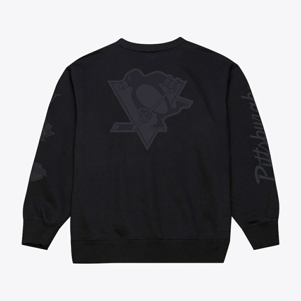 Pittsburgh Penguins Mitchell & Ness Phantom Fleece Crew Neck Sweatshirt - Black - NHL 203279103