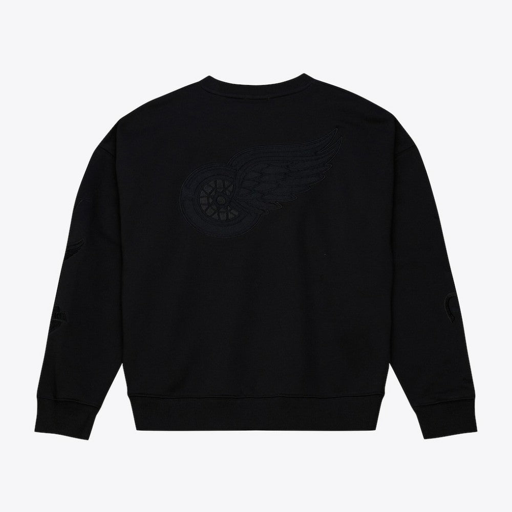Detroit Red Wings Mitchell & Ness Unisex Phantom Fleece Crew Neck Sweatshirt - Black - NHL 203279118