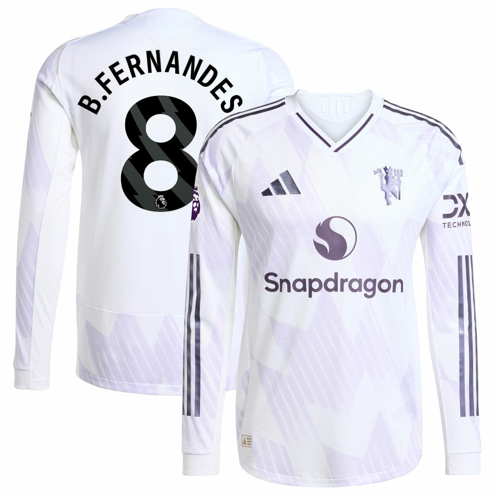 Bruno Fernandes Manchester United 2025/26 Away Long Sleeve Player Jersey White - Adidas sale