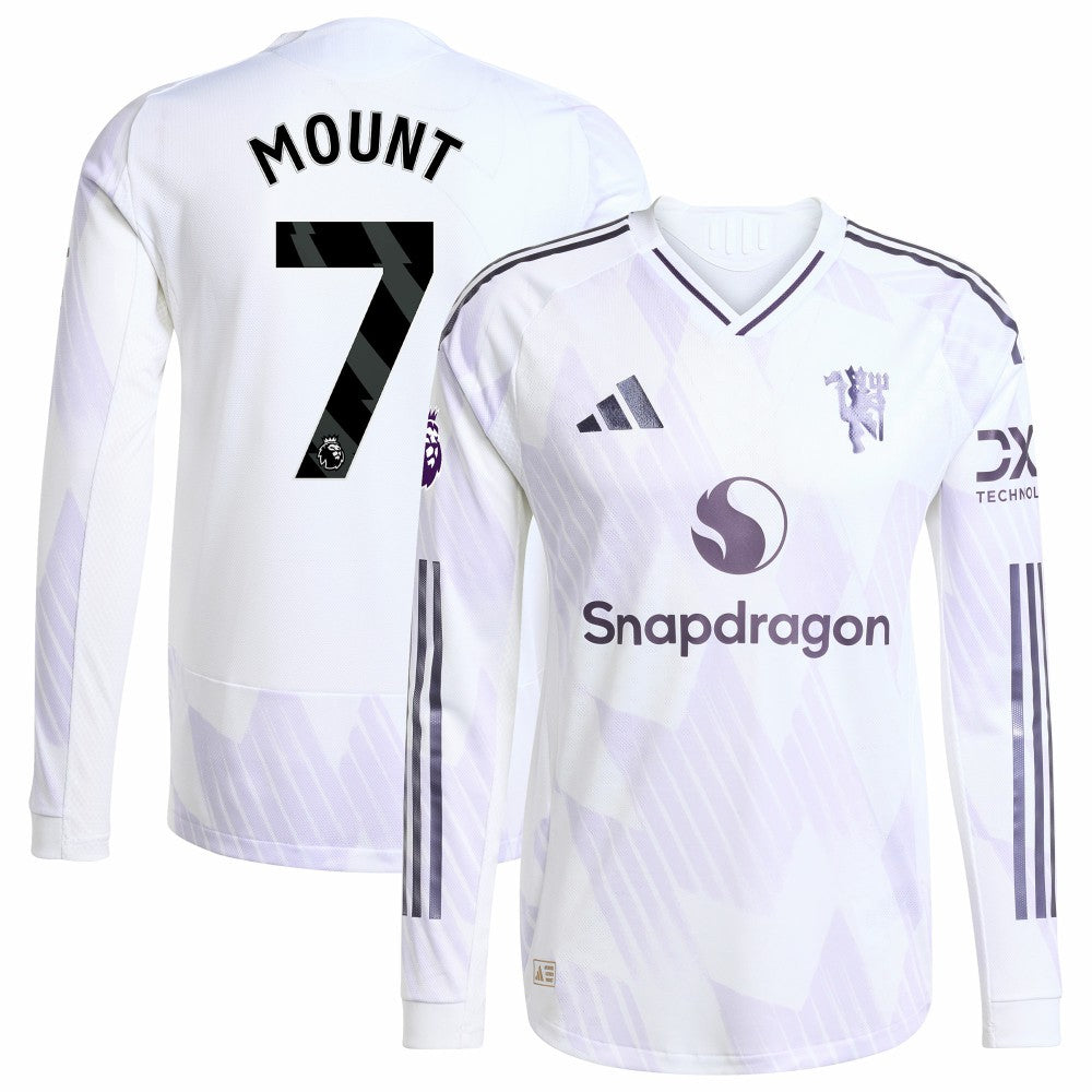 Mason Mount Manchester United 2025/26 Away Long Sleeve Player Jersey White - Adidas Discount